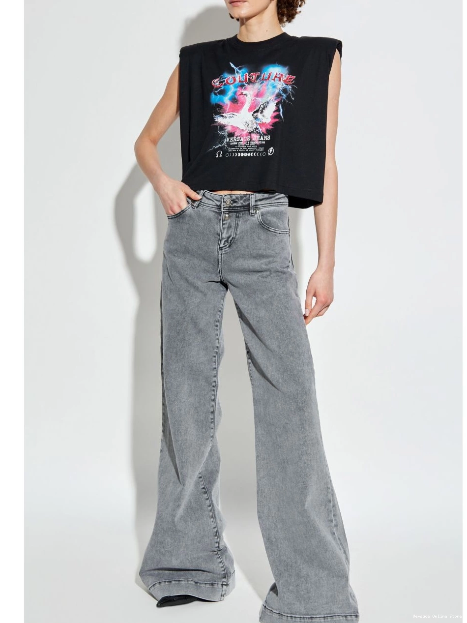 Cheap Versace Jeans Women T-shirt Swan Couture Lake 0425
